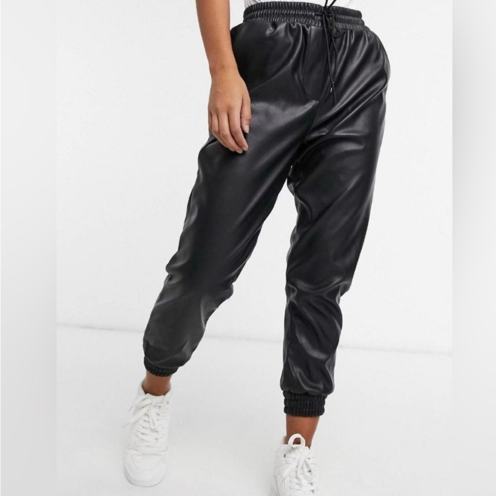 Faux Leather Joggers